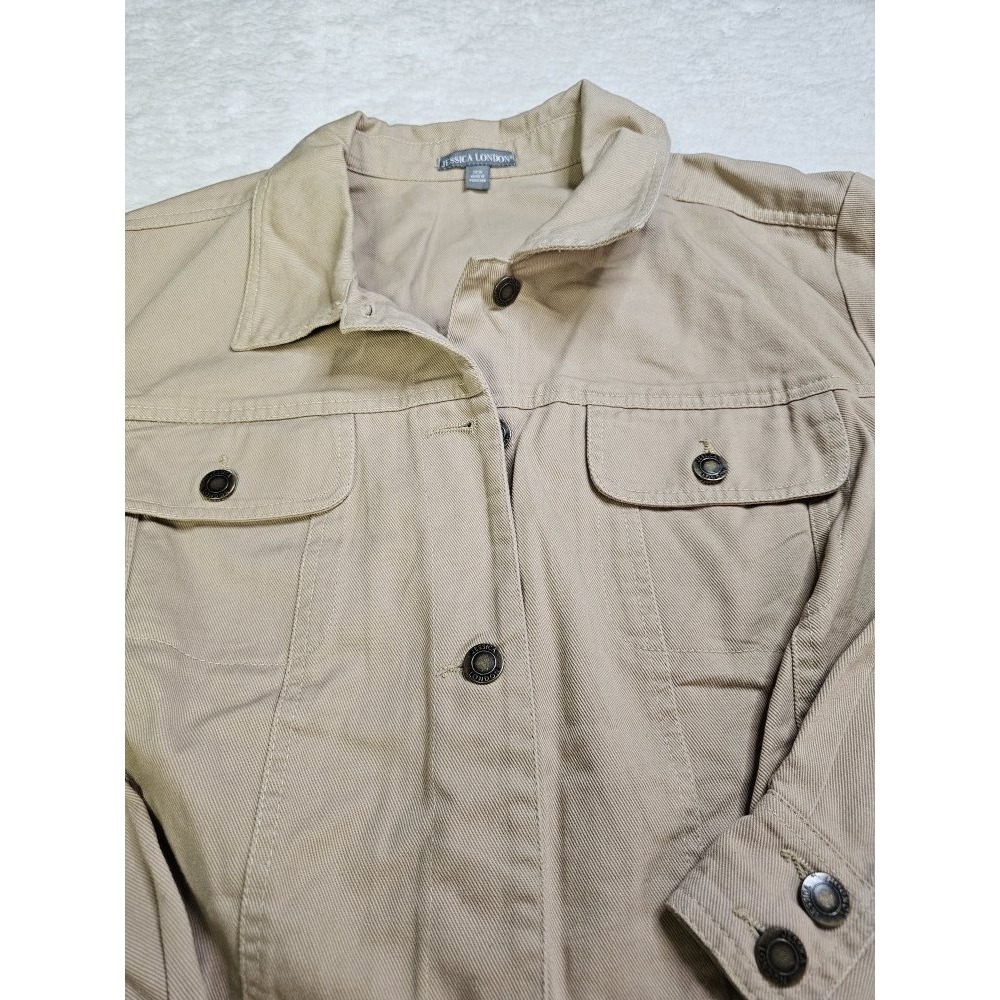 Jessica London Womens Size 26‎ Casual Military Style Khaki Jacket - Picture 3 of 9